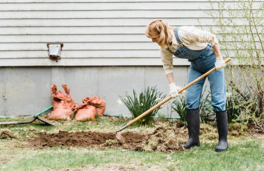 Gartenarbeit mit der Gartenhacke
