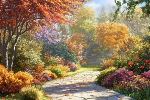 Laubsauger & Laubbläser im herbstlichen Garten