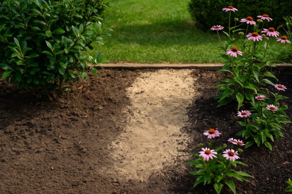 Unterschiedliche Pflanzen in Sonne und Halbschatten mit verschiedenen Bodentypen zur Verdeutlichung des variierenden Wasserbedarfs.