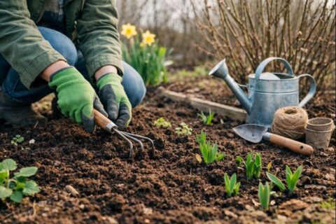Frühjahrliche Gartenarbeiten: Beet vorbereiten und Boden lockern