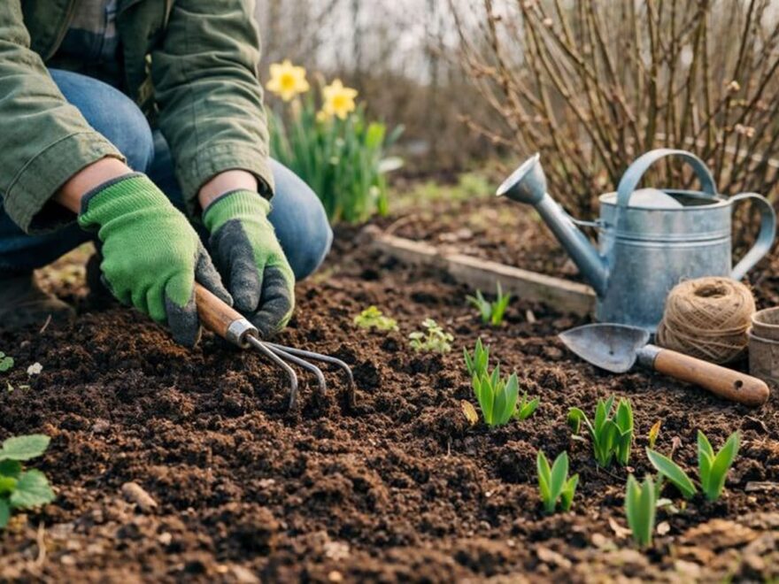 Frühjahrliche Gartenarbeiten: Beet vorbereiten und Boden lockern